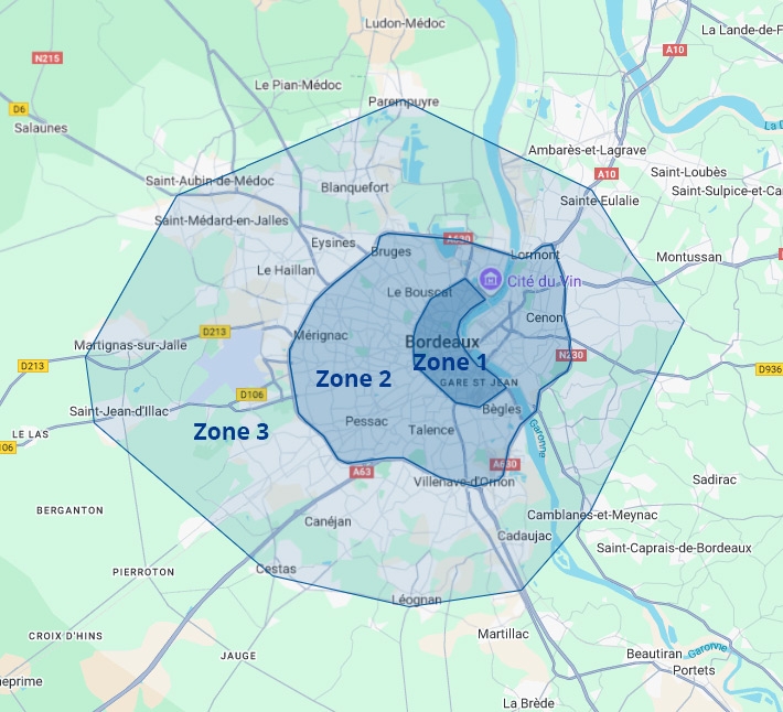 Zones tarifaires 